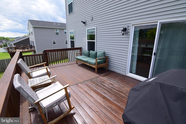 119 Shady Hollow Dr, Pleasant Gap, PA 16823 - wooden deck featuring a grill