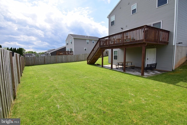119 Shady Hollow Dr, Pleasant Gap, PA 16823 - view of yard featuring a deck, a patio area, and stairway