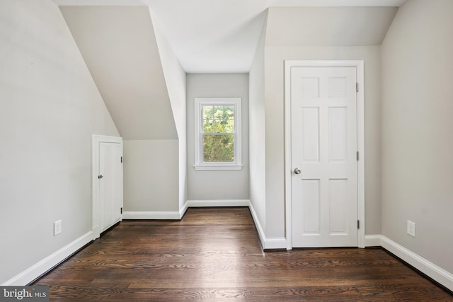 514 Silver Spring Ave, Silver Spring, MD 20910 - additional living space with dark wood-style flooring, baseboards, and lofted ceiling