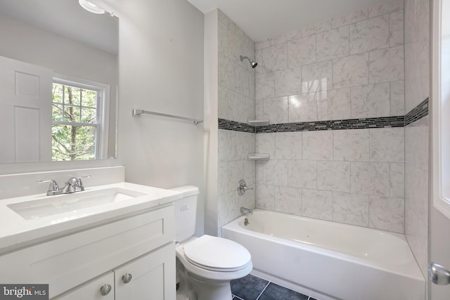 514 Silver Spring Ave, Silver Spring, MD 20910 - full bathroom with vanity, shower / washtub combination, toilet, and tile patterned floors