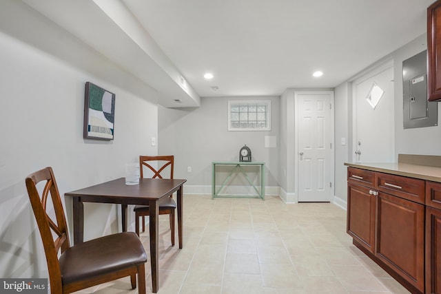 514 Silver Spring Ave, Silver Spring, MD 20910 - dining space featuring baseboards, recessed lighting, and light tile patterned flooring
