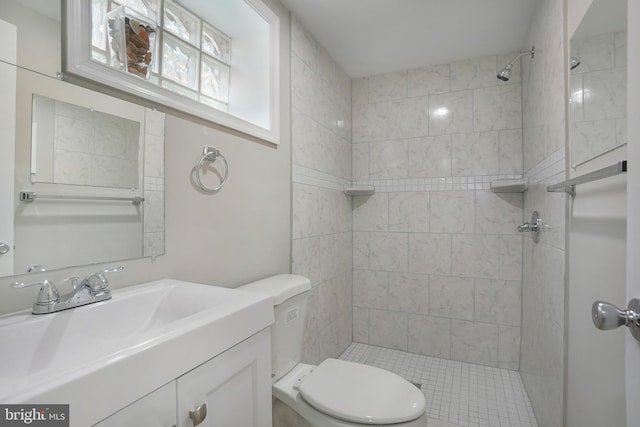 514 Silver Spring Ave, Silver Spring, MD 20910 - full bathroom with tiled shower, toilet, and vanity