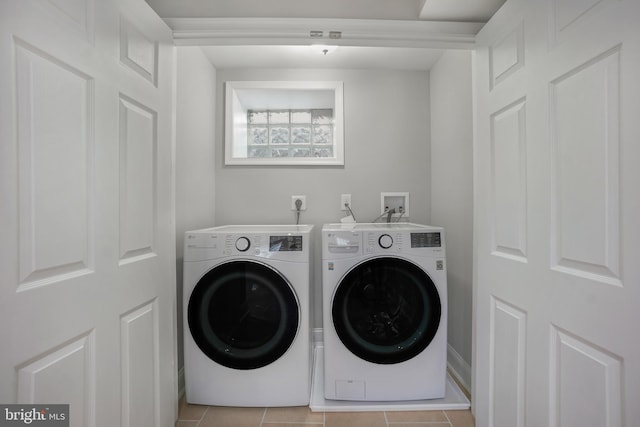 514 Silver Spring Ave, Silver Spring, MD 20910 - laundry room featuring separate washer and dryer and light tile patterned flooring