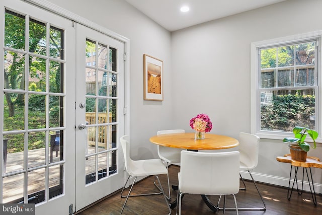 514 Silver Spring Ave, Silver Spring, MD 20910 - dining room featuring healthy amount of natural light, a baseboard heating unit, french doors, recessed lighting, and baseboards