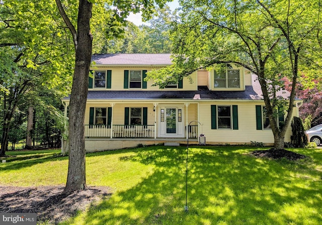 13750 Eastside Dr, Mount Airy, MD 21771 - traditional home featuring covered porch, a front lawn, and roof with shingles