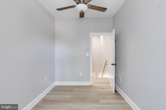 5002 Chalgrove Ave, Baltimore, MD 21215 - empty room featuring ceiling fan, light wood-style flooring, and baseboards