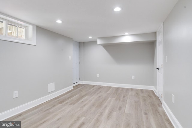 5002 Chalgrove Ave, Baltimore, MD 21215 - basement featuring light wood-style floors, recessed lighting, and baseboards
