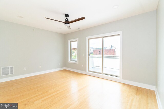 618 N American St, Philadelphia, PA 19123 - spare room featuring light wood-type flooring, a ceiling fan, baseboards, and recessed lighting