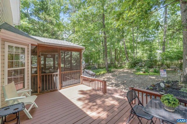 14 Patriot Ln, Palmyra, VA 22963 - deck featuring a sunroom