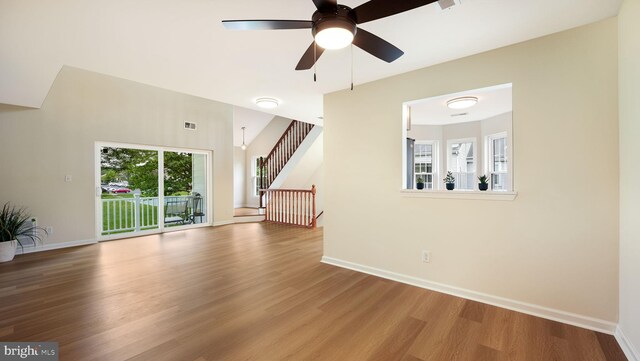 1703 Hopkins Ct, Southampton, PA 18966 - unfurnished living room with wood finished floors and a ceiling fan