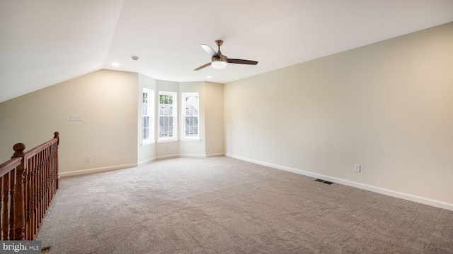 1703 Hopkins Ct, Southampton, PA 18966 - empty room featuring ceiling fan, carpet floors, lofted ceiling, and recessed lighting