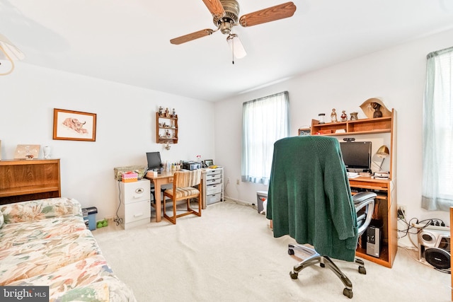 49 Huntley Ct, Sterling, VA 20165 - home office featuring carpet and a ceiling fan