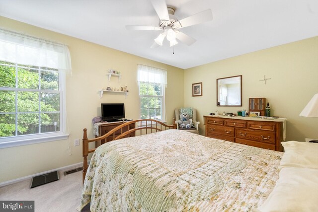 49 Huntley Ct, Sterling, VA 20165 - bedroom featuring light colored carpet, baseboards, and a ceiling fan