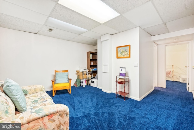49 Huntley Ct, Sterling, VA 20165 - sitting room with carpet, a drop ceiling, and baseboards