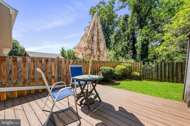 49 Huntley Ct, Sterling, VA 20165 - wooden terrace featuring a fenced backyard and a gate