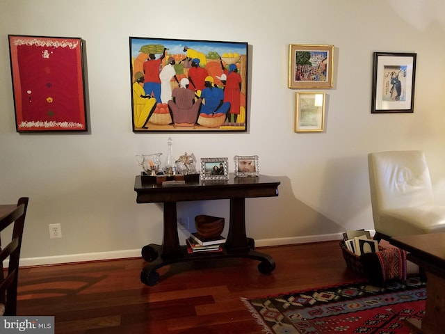 4601 N Park Ave Unit 1415Q, Chevy Chase, MD 20815 - home office with baseboards and wood finished floors