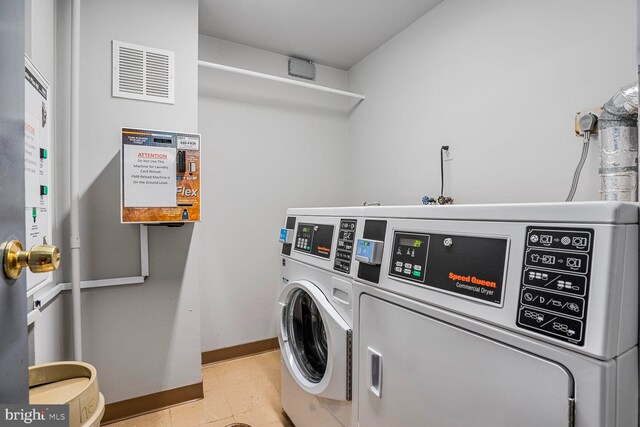 600 Roosevelt Blvd Unit 510, Falls Church, VA 22044 - community laundry featuring separate washer and dryer and light tile patterned floors