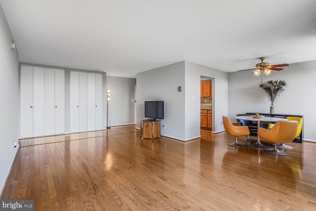 600 Roosevelt Blvd Unit 510, Falls Church, VA 22044 - living room with wood-type flooring and a ceiling fan