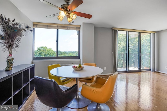 600 Roosevelt Blvd Unit 510, Falls Church, VA 22044 - dining area with plenty of natural light, a ceiling fan, and wood finished floors