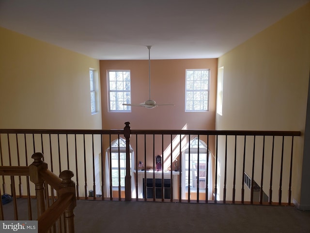 85 Creekwood Dr, Bordentown, NJ 08505 - stairway featuring carpet floors and ceiling fan