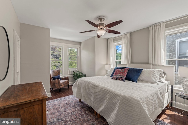327 W Fourth St, Media, PA 19063 - bedroom featuring wood finished floors, baseboards, and ceiling fan