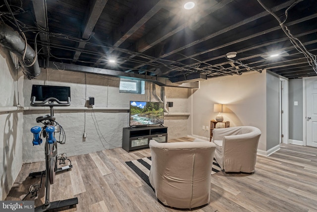 327 W Fourth St, Media, PA 19063 - basement with wood finished floors