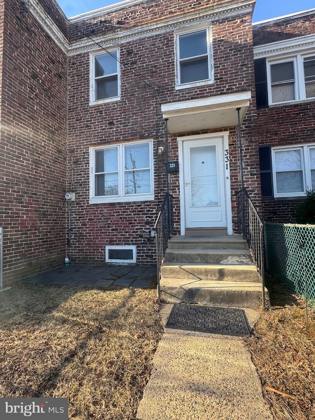 331 Garden Ave, Camden, NJ 08105 - doorway to property featuring brick siding