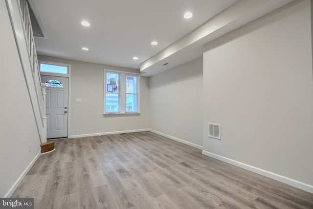 1229 N Potomac St, Baltimore, MD 21213 - foyer with wood finished floors, recessed lighting, and baseboards