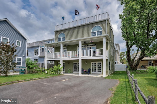 107 Swedes St, Dewey Beach, DE 19971 - view of front of property featuring french doors and ceiling fan