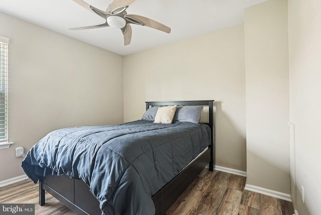 5 Locust Ln, Newtown, PA 18940 - bedroom with baseboards, wood finished floors, and a ceiling fan