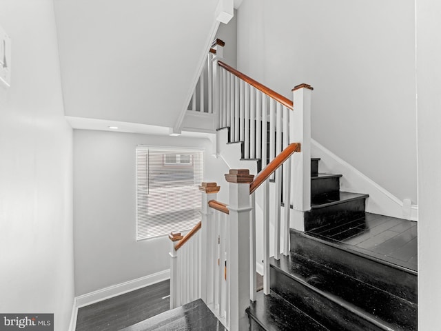 285 N Lansdowne Ave, Lansdowne, PA 19050 - stairs featuring baseboards and wood finished floors