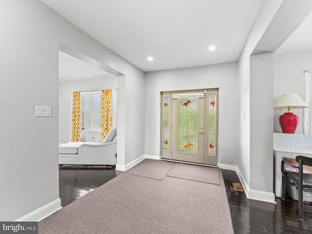 285 N Lansdowne Ave, Lansdowne, PA 19050 - entrance foyer featuring baseboards, wood finished floors, and recessed lighting
