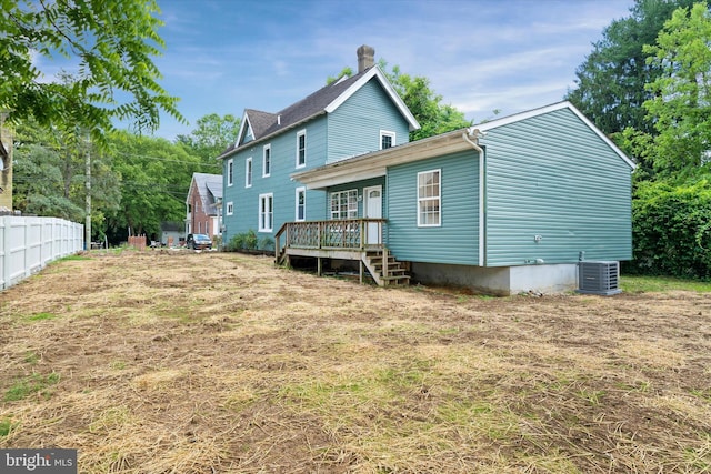 12 Layton Ave S, Camden Wyoming, DE 19934 - back of house featuring a deck and central air condition unit