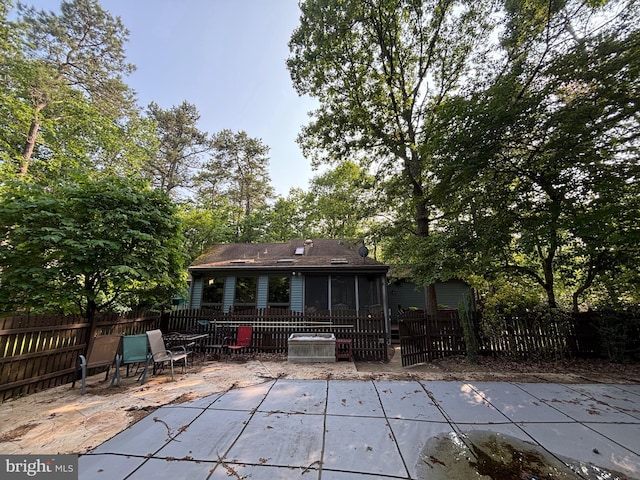 8 Vale Dr, Tabernacle Twp, NJ 08088 - rear view of property with a patio, a fenced backyard, and a sunroom