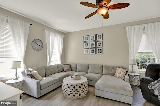 35 Krall Rd, Myerstown, PA 17067 - living room with light wood finished floors and a ceiling fan