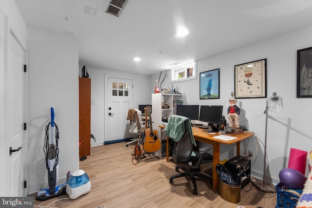 6807 Radcliffe Dr, Alexandria, VA 22307 - office with wood finished floors and recessed lighting