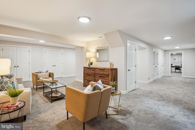 19802 Shady Brook Way, Gaithersburg, MD 20879 - living area featuring light colored carpet and baseboards