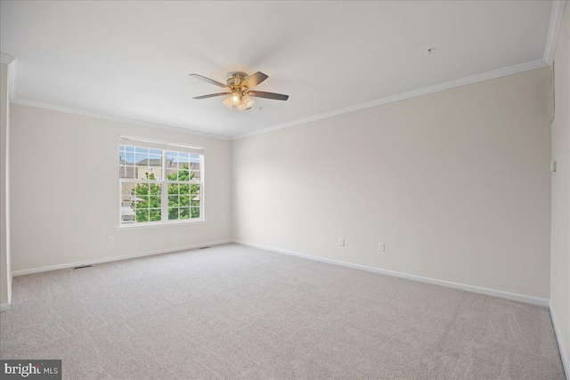 126 Backstretch Way, Prince Frederick, MD 20678 - carpeted spare room with a ceiling fan, crown molding, and baseboards