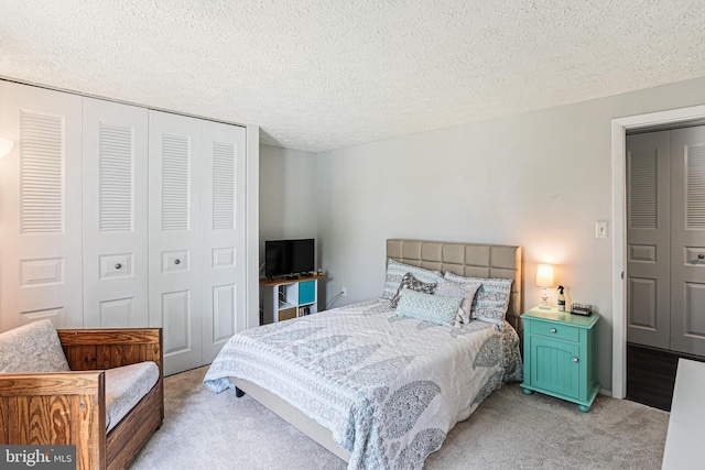6786 Singletree Ct, Frederick, MD 21703 - bedroom with light carpet, a closet, and a textured ceiling
