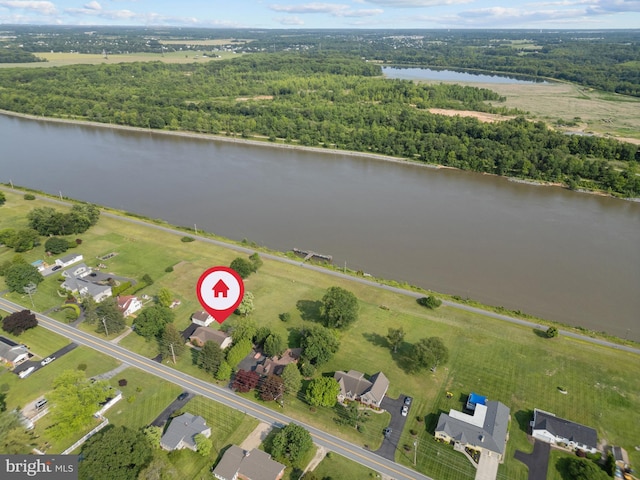 638 Biddle St, Chesapeake City, MD 21915 - aerial view of property and surrounding area with a large body of water and a forest
