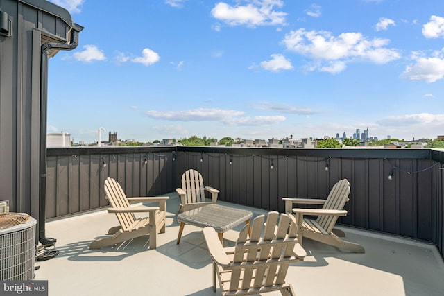 2206 E Fletcher St, Philadelphia, PA 19125 - view of patio / terrace with a balcony, central AC unit, and a view of city