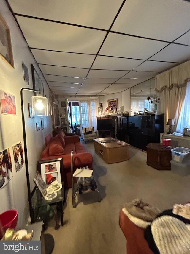 1621 N 33rd St, Philadelphia, PA 19121 - living area with a drop ceiling and carpet flooring