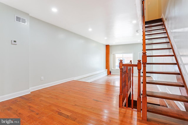 802 W Ritner St, Philadelphia, PA 19148 - stairway with wood finished floors and recessed lighting