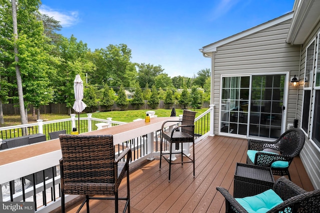 12916 Steam Mill Farm Dr, Brandywine, MD 20613 - wooden deck with outdoor dining space