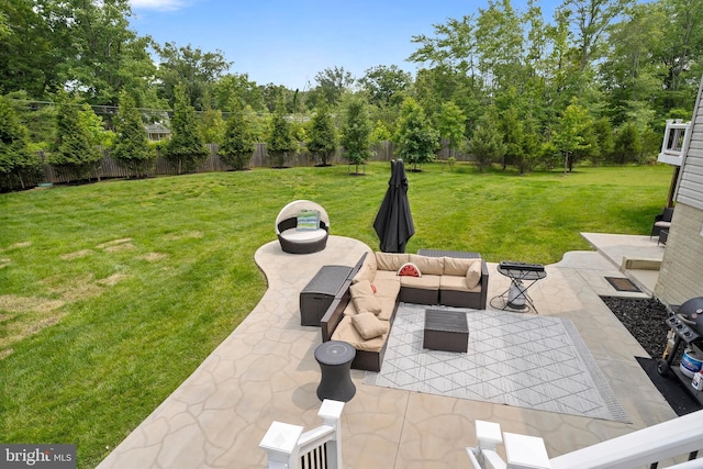 12916 Steam Mill Farm Dr, Brandywine, MD 20613 - view of patio / terrace with an outdoor living space and view of wooded area