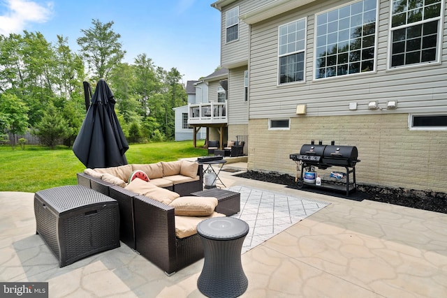 12916 Steam Mill Farm Dr, Brandywine, MD 20613 - view of patio with a grill and an outdoor living space