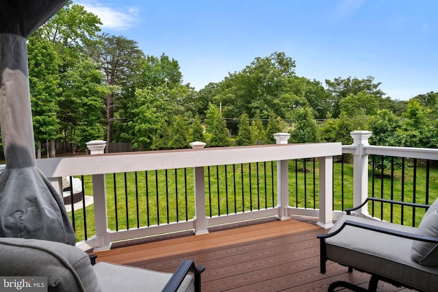 12916 Steam Mill Farm Dr, Brandywine, MD 20613 - wooden deck featuring a yard