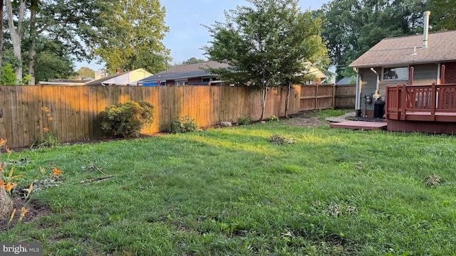 7209 Halifax Pl, Springfield, VA 22150 - fenced backyard with a wooden deck