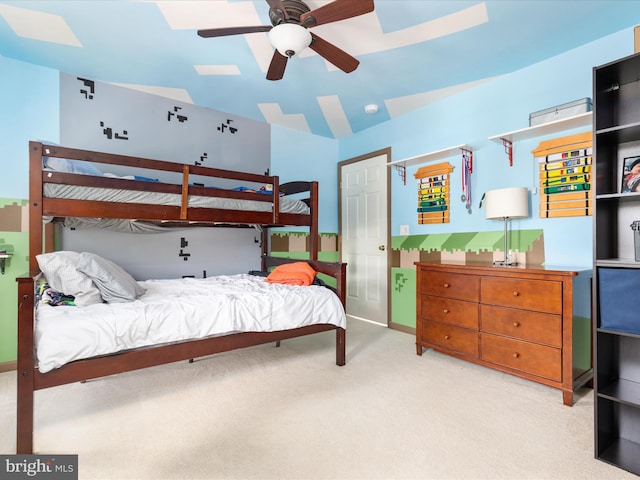 6040 Gayleburg Pl, Gainesville, VA 20155 - bedroom with a skylight, carpet, a ceiling fan, and baseboards