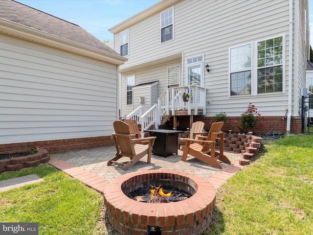 6040 Gayleburg Pl, Gainesville, VA 20155 - view of patio / terrace featuring a fire pit